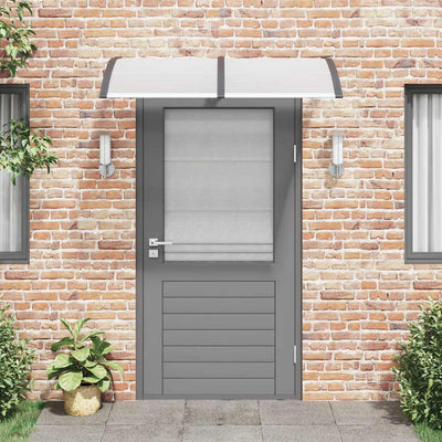 Door Canopy Black and Transparent 150x75 cm Polycarbonate