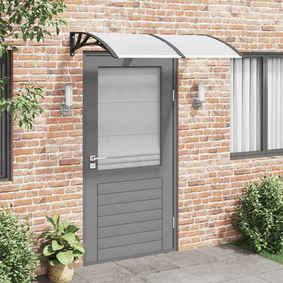 Door Canopy Black and Transparent 150x75 cm Polycarbonate