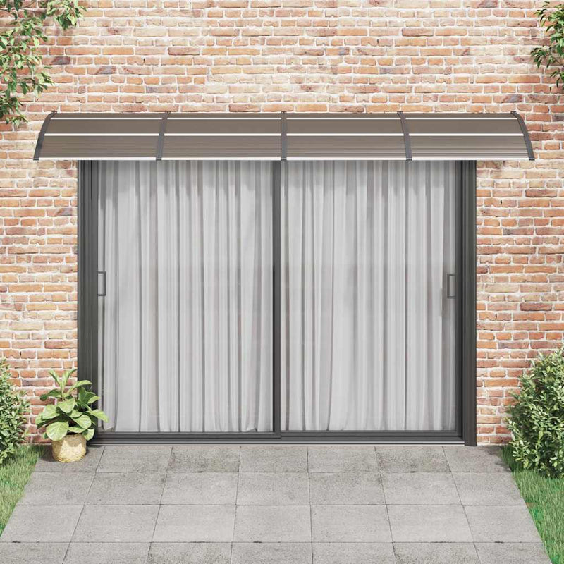 Door Canopy Black and Transparent 350x75 cm Polycarbonate