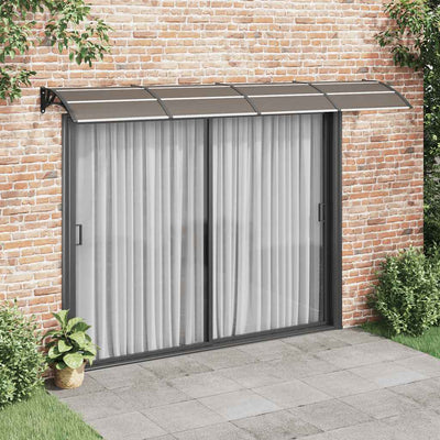 Door Canopy Black and Transparent 350x75 cm Polycarbonate