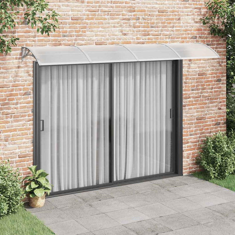 Door Canopy Grey 350x100 cm Polycarbonate