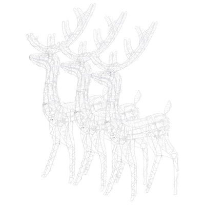 Acrylic Reindeer Christmas Decorations 3 pcs 120 cm Warm White