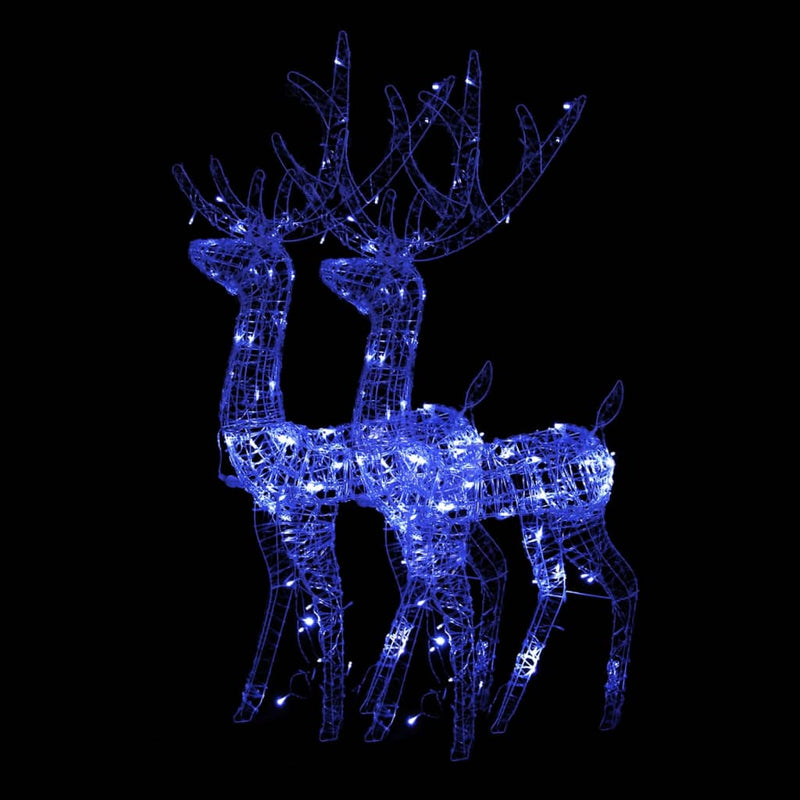 Acrylic Reindeer Christmas Decorations 2 pcs 120 cm Blue