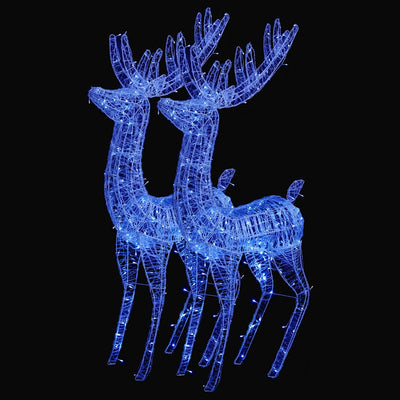 XXL Acrylic Christmas Reindeers 250 LED 2 pcs 180 cm Blue