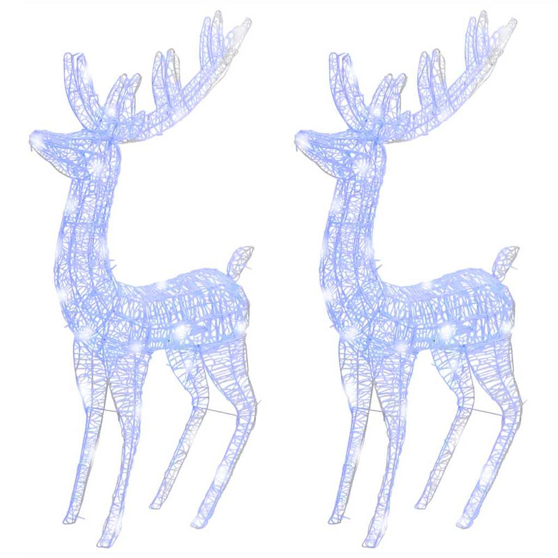 XXL Acrylic Christmas Reindeers 250 LED 2 pcs 180 cm Blue