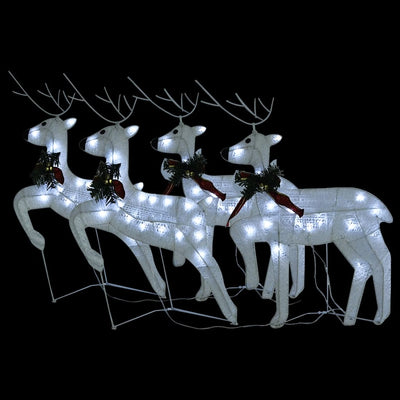 Christmas Reindeers 4 pcs White 80 LEDs