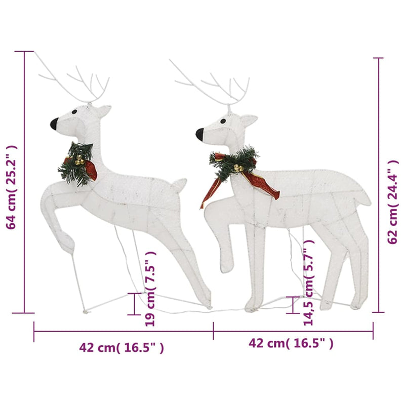 Christmas Reindeers 6 pcs White 120 LEDs