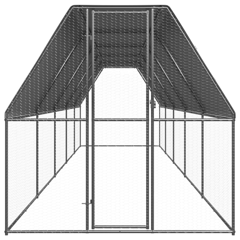 Outdoor Chicken Cage 2x10x2 m Galvanised Steel