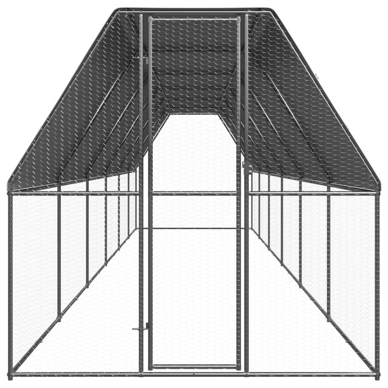 Outdoor Chicken Cage 2x12x2 m Galvanised Steel