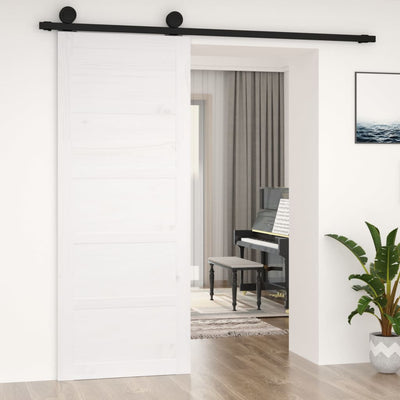 Barn Door White 80x1.8x204.5 cm Solid Wood Pine