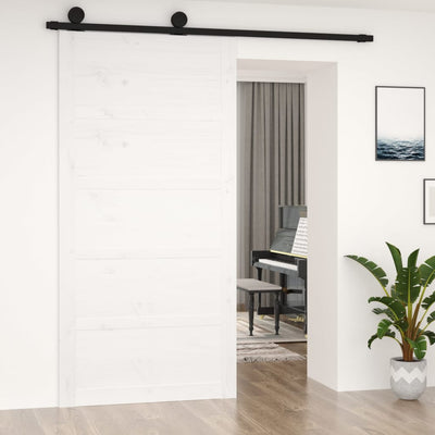 Barn Door White 100x1.8x204.5 cm Solid Wood Pine