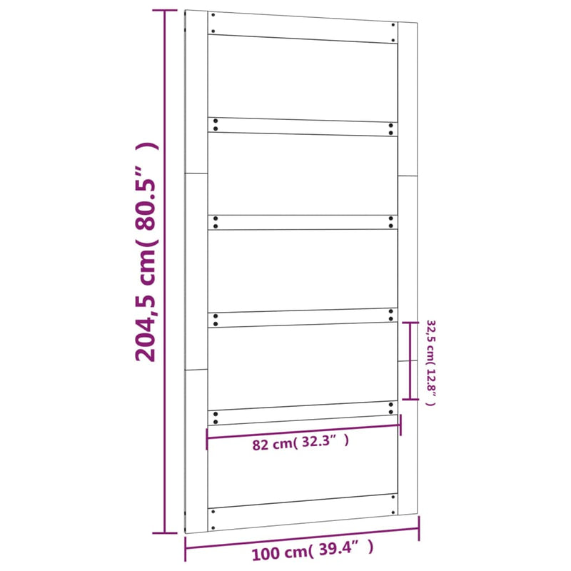 Barn Door White 100x1.8x204.5 cm Solid Wood Pine