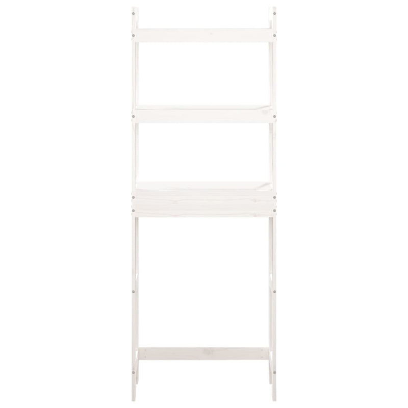 Toilet Rack White 63x26x171 cm Solid Wood Pine