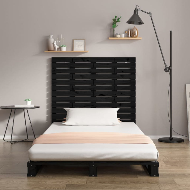 Wall Headboard Black 96 cm Solid Wood Pine