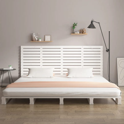 Wall Headboard White 186 cm Solid Wood Pine