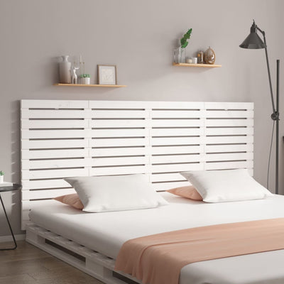 Wall Headboard White 186 cm Solid Wood Pine