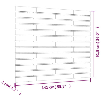 Wall Headboard White 141 cm Solid Wood Pine