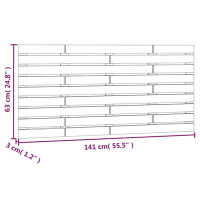 Wall Headboard Black 141 cm Solid Wood Pine