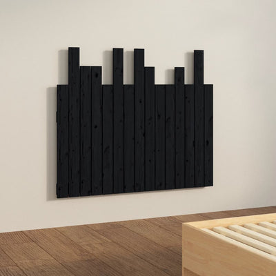 Wall Headboard Black 95.5 cm Solid Wood Pine