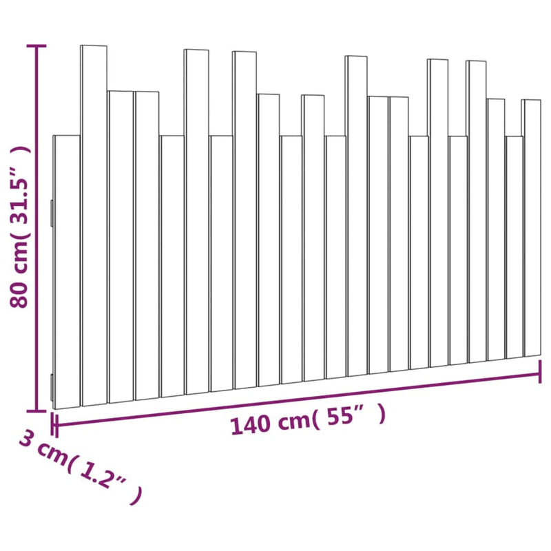 Wall Headboard 140 cm Solid Wood Pine