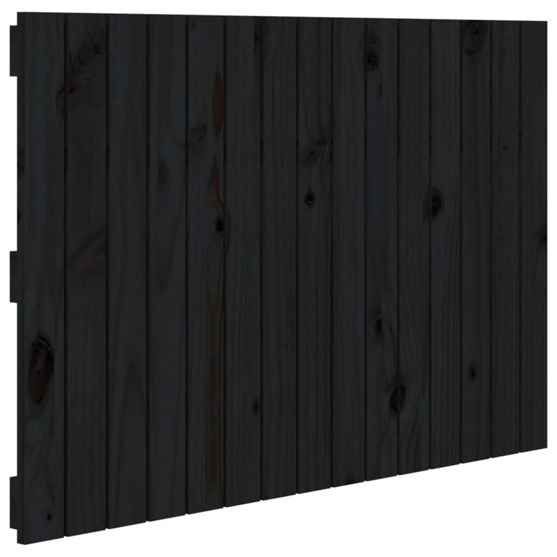 Wall Headboard Black 95.5 cm Solid Wood Pine