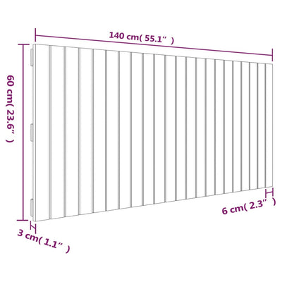 Wall Headboard White 140 cm Solid Wood Pine