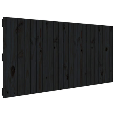 Wall Headboard Black 140 cm Solid Wood Pine