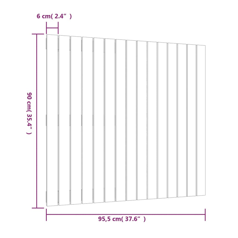 Wall Headboard White 95.5 cm Solid Wood Pine