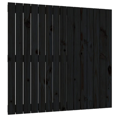 Wall Headboard Black 95.5 cm Solid Wood Pine