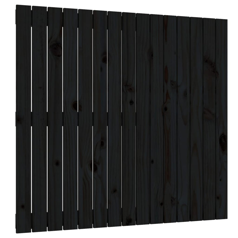 Wall Headboard Black 95.5 cm Solid Wood Pine