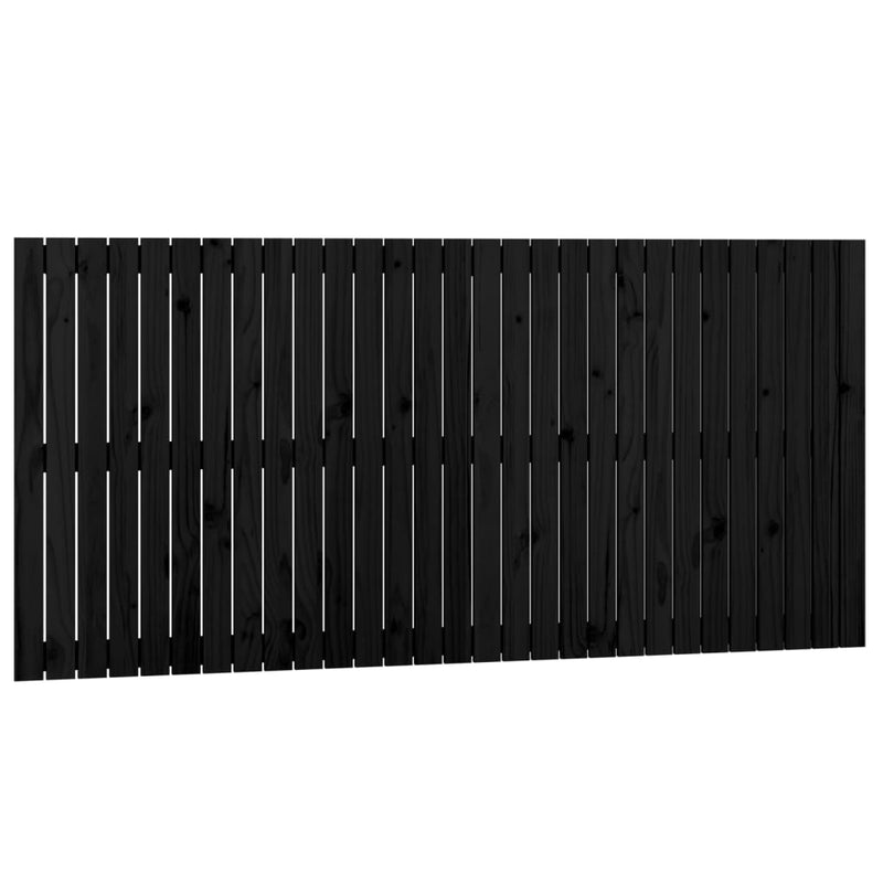 Wall Headboard Black 185 cm Solid Wood Pine