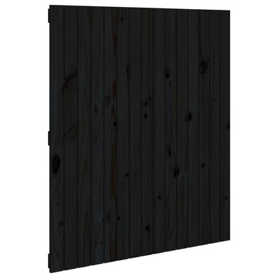 Wall Headboard Black 95.5 cm Solid Wood Pine