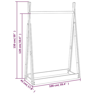 Clothes Rack 100x45x150 cm Solid Wood Pine