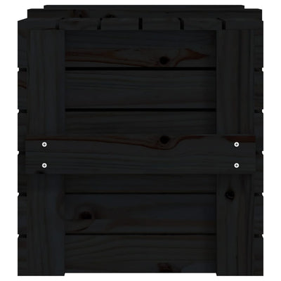 Storage Box Black 58x40.5x42 cm Solid Wood Pine