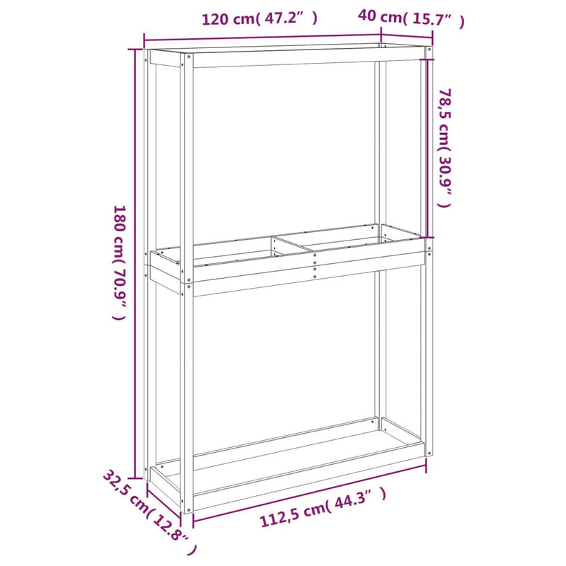 Tire Rack 120x40x180 cm Solid Wood Pine