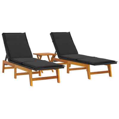 3 Piece Garden Lounge Set Poly Rattan&Solid Wood Acacia