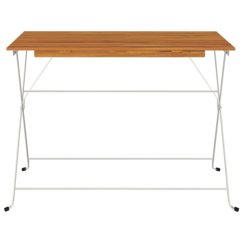 Folding Bistro Table 100x54x71 cm Solid Wood Acacia and Steel