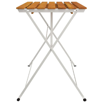 Folding Bistro Table 100x54x71 cm Solid Wood Acacia and Steel