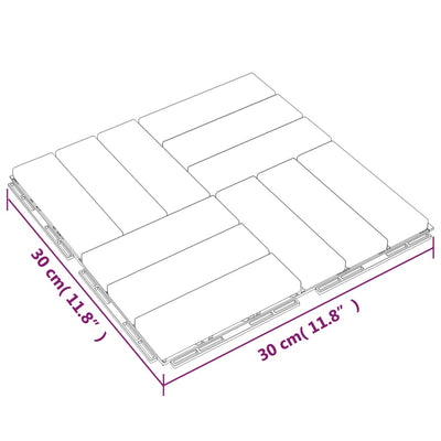 Decking Tiles 10 pcs 30x30 cm Solid Wood Teak