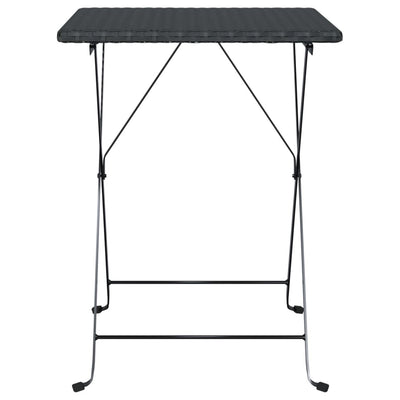 Folding Bistro Table Black 55x54x71 cm Poly Rattan