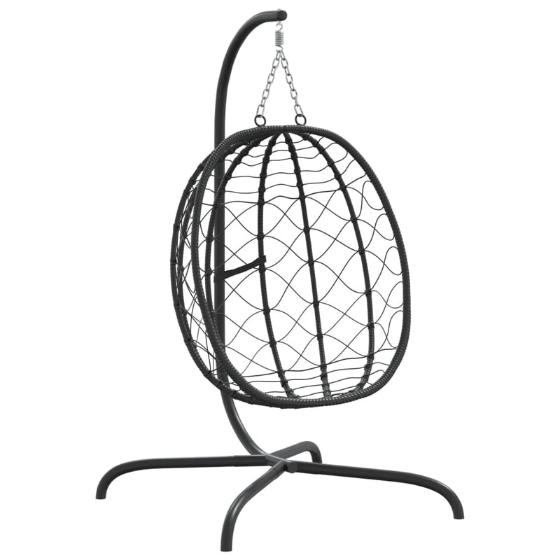 Hanging Egg Chair with Cushion Taupe Poly Rattan&Steel