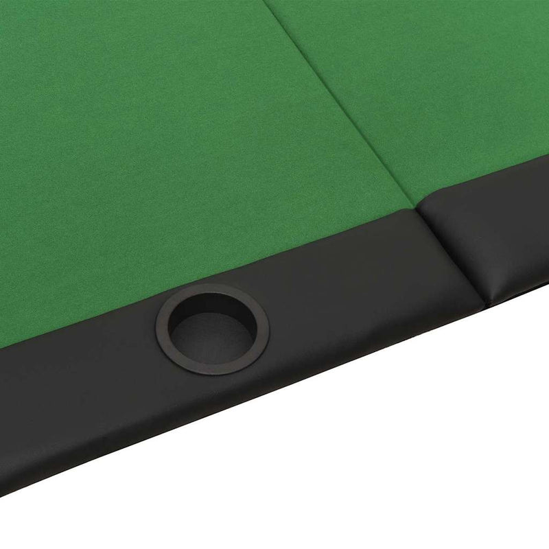 10-Player Folding Poker Table Green 206x106x75 cm