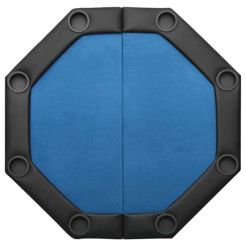 8-Player Folding Poker Table Blue 108x108x75 cm