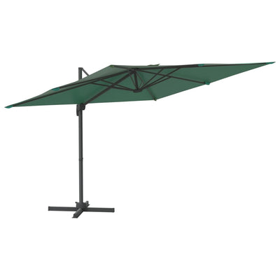 Cantilever Garden Parasol with Aluminium Pole Green 400x300 cm