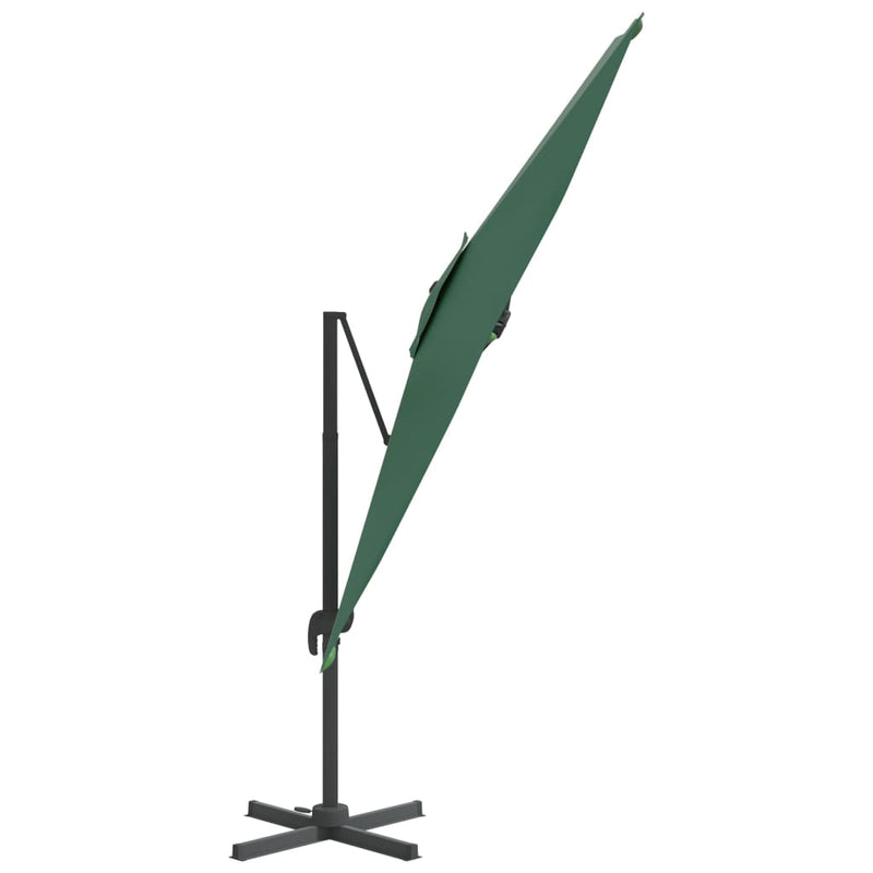 Cantilever Garden Parasol with Aluminium Pole Green 400x300 cm