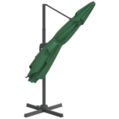 Cantilever Garden Parasol with Aluminium Pole Green 400x300 cm