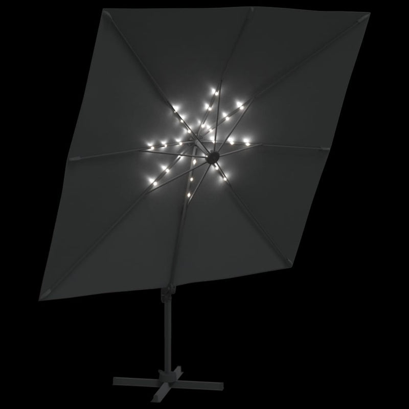 LED Cantilever Garden Parasol Anthracite 400x300 cm