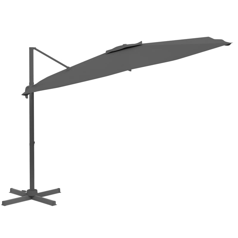 LED Cantilever Garden Parasol Anthracite 400x300 cm