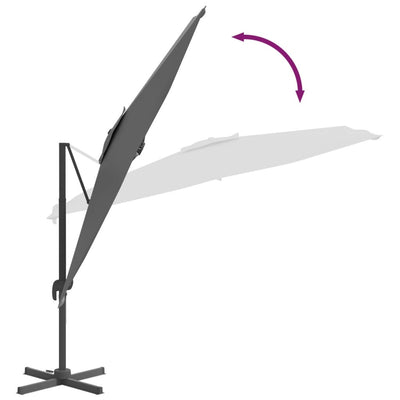 LED Cantilever Garden Parasol Anthracite 400x300 cm