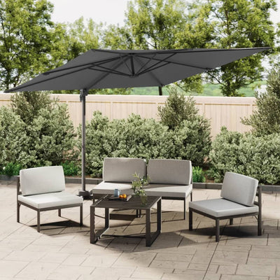 LED Cantilever Garden Parasol Anthracite 400x300 cm